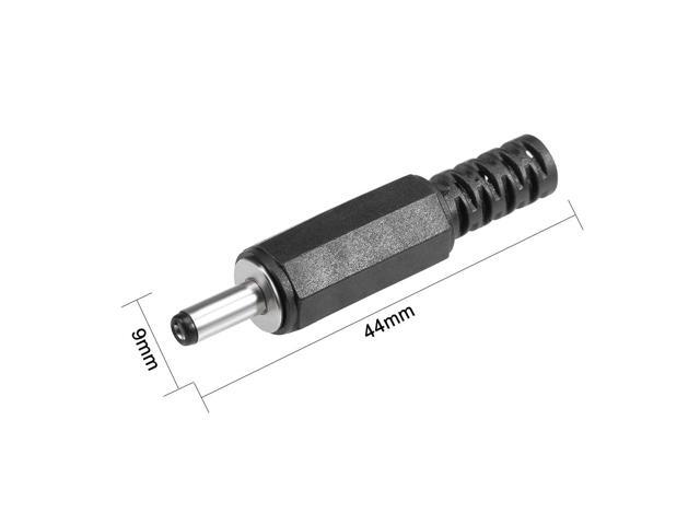 20Pcs DC Male Connector 3.5mm x 1.35mm Power Cable Jack Adapter Black