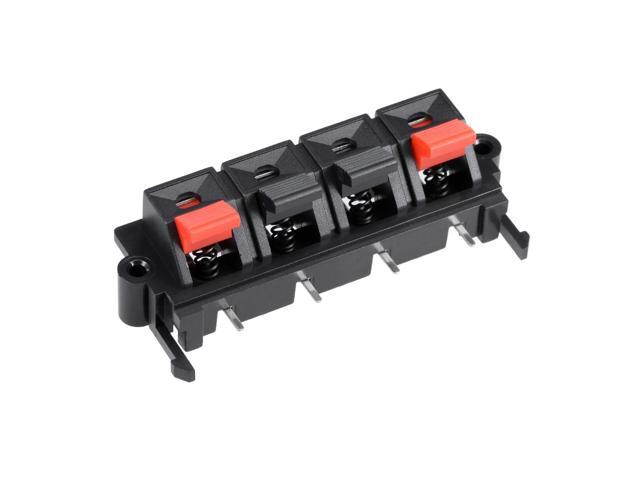 1pcs 4 Way Jack Socket Spring Push Release Connector Speaker Terminal Strip Block
