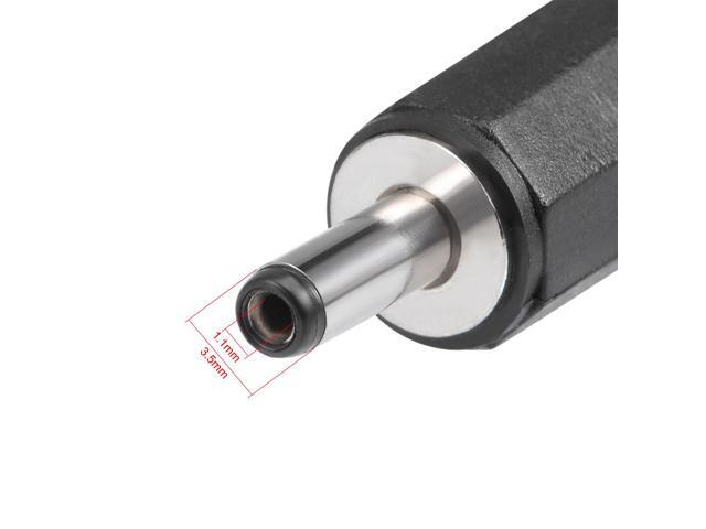 10Pcs DC Male Connector 3.5mm x 1.1mm Power Cable Jack Adapter Black