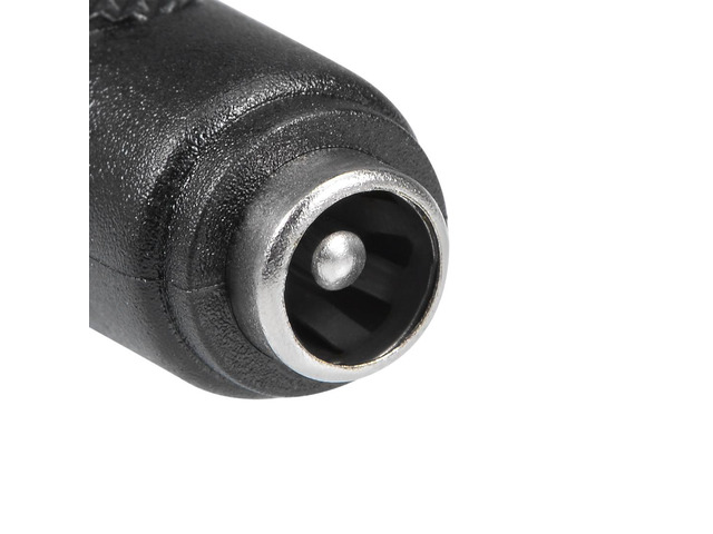 3Pcs DC Female to Female Connector 5.5mm x 2.1mm Power Cable Jack Adapter Black