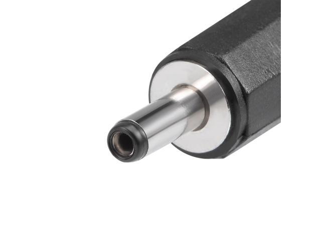 3Pcs DC Male Connector 3.5mm x 1mm Power Cable Jack Adapter Black