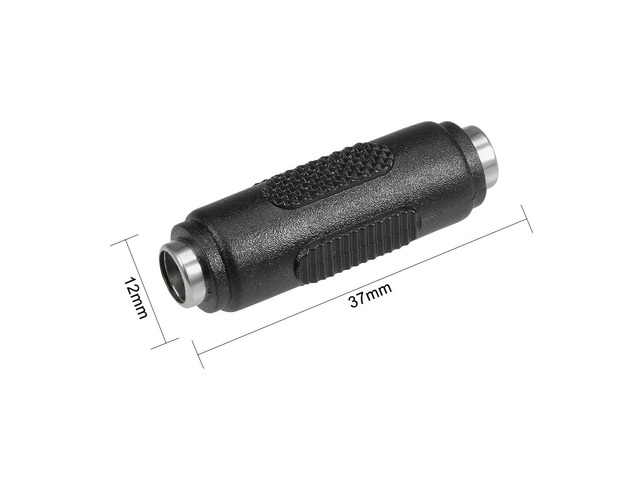 3Pcs DC Female to Female Connector 5.5mm x 2.1mm Power Cable Jack Adapter Black