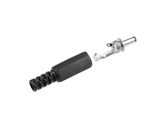 10Pcs DC Male Connector 3.5mm x 1.1mm Power Cable Jack Adapter Black
