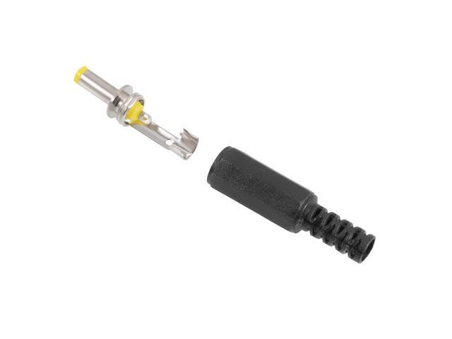 6Pcs DC Male Connector 4.0mm x 1.7mm Power Cable Jack Adapter Black