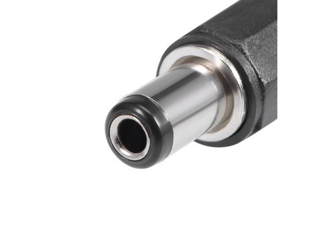 10Pcs DC Male Connector 5.5mm x 2.5mm x 9mm Power Cable Jack Adapter Black