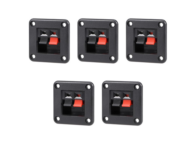 5pcs 2 Way Jack Socket Spring Push Release Connector Speaker Terminal Strip Block 42 x 42 x 24mm
