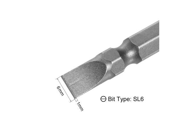 5pcs 1/4inch Hex Shank 50mm Length Magnetic Screwdriver SL6/PH2 Slotted-Phillips Double-Head Screwdriver Bits S2 Alloy Steel