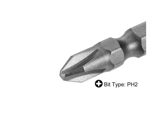 10pcs 1/4inch Hex Shank 50mm Length Magnetic Screwdriver SL6/PH2 Slotted-Phillips Double-Head Screwdriver Bits S2 Alloy Steel