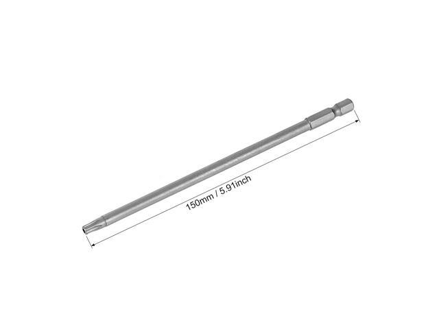 Torx Screwdriver Bits 1/4-Inch Hex Shank 150mm Length TT27 Magnetic Security Star Screw Driver S2 Bit
