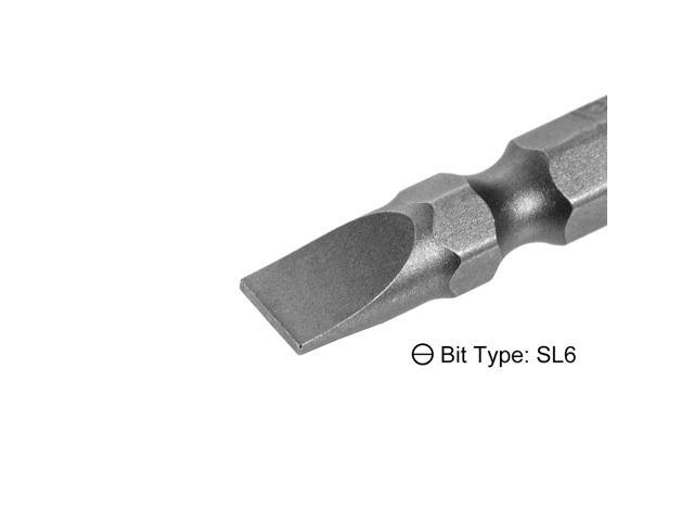 10pcs 1/4inch Hex Shank 50mm Length Magnetic Screwdriver SL6/PH2 Slotted-Phillips Double-Head Screwdriver Bits S2 Alloy Steel