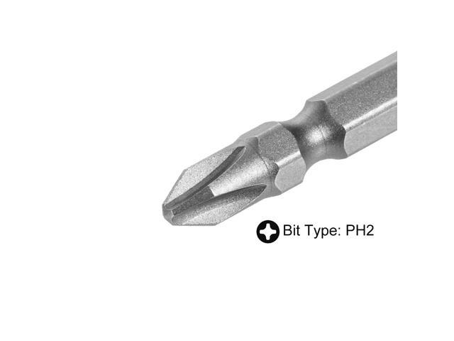 5pcs 1/4inch Hex Shank 50mm Length Magnetic Screwdriver SL6/PH2 Slotted-Phillips Double-Head Screwdriver Bits S2 Alloy Steel