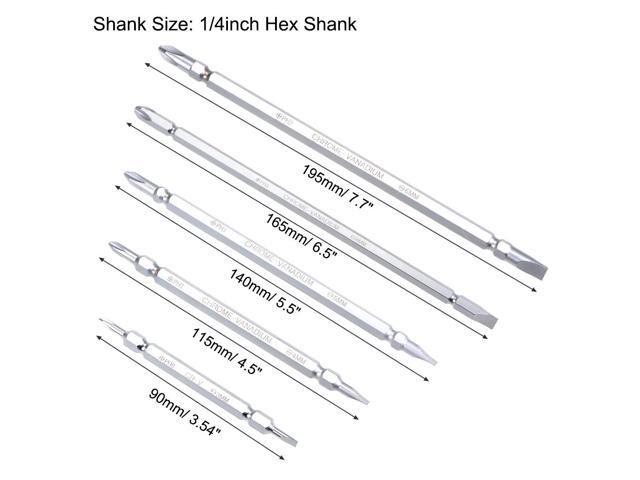 Magnetic Screwdriver 6 in 1 Dual Way Slotted Phillips Head 1/4inch Hex Shank Screwdrive Bits Set w Square Shaft Non Slip Comfortable Handle