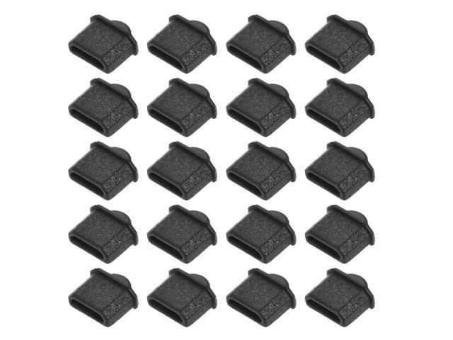Silicone Micro Male Port Anti-Dust Stopper Cap Cover Black 20pcs