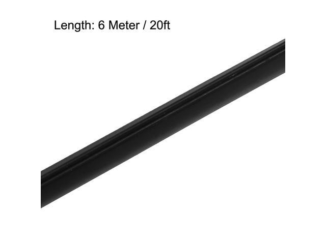 Edge Trim U Seal Black Plastic U Channel Edge Protector Fits 1/16'' - 3/32'' Edge 20 Feet Length