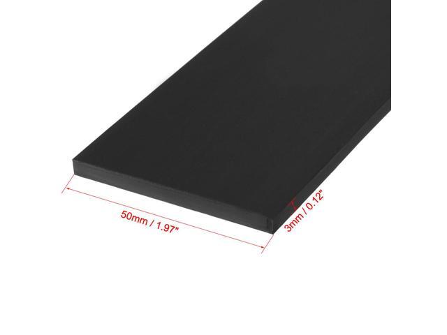 Solid Rectangle Rubber Seal Strip 50mm Wide 3mm Thick, 5 Meters Long Black