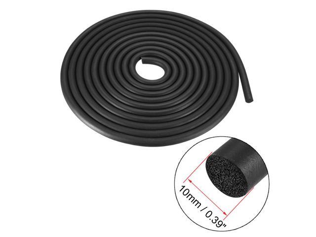 Foam Rubber Seal Weather Strip 10mm Diameter 5 Meters Long Black