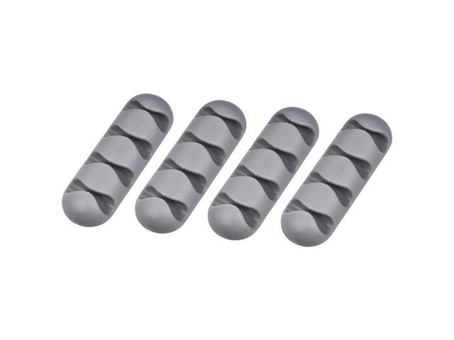 4Pcs Cable Organizer Grey Electronics Computer Mouse Charging USB Cable Holder Self Adhesive Cord Holders