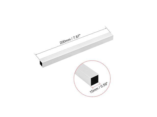 6063 Aluminum Square Tube 15mmx15mmx1.5mm Wall Thickness 200mm Length Seamless Straight Pipe Tubing 4 Pcs