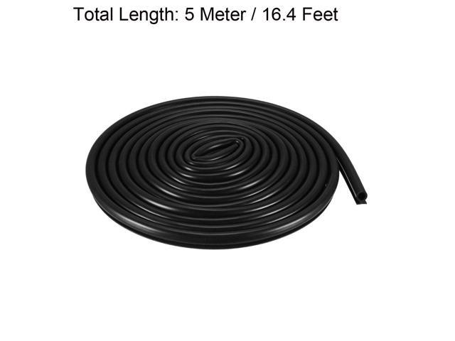 T-Slot Mount Window Weatherstrip Seal 7mm Bulb Bubble for 6mm Slot 5 Meters Long Black