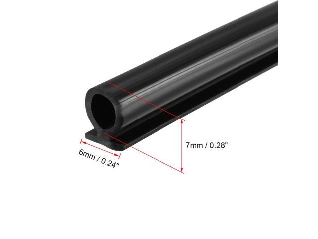 T-Slot Mount Window Weatherstrip Seal 7mm Bulb Bubble for 6mm Slot 5 Meters Long Black