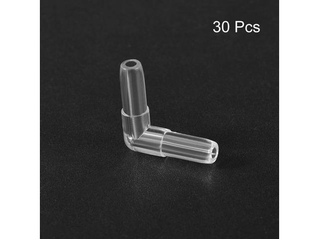 Aquarium Air Valve Connector Plastic Inline Tubing L-Shaped Non-Return Valves for 4mm Fish Tank Pond Air Line 30pcs