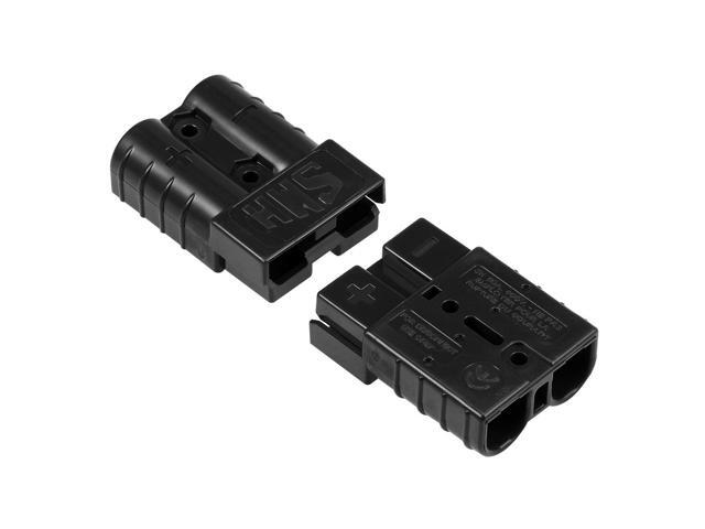 6 Gauge Battery Quick Connect Disconnect 50A Wire Connector for Winch Auto Car Trailer Driver, Black, 2pcs