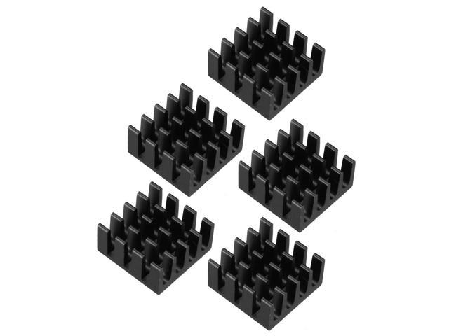 Aluminum Heatsink Cooler Circuit Board Cooling Fin Black 14mmx14mmx7mm 5Pcs for Led Semiconductor Integrated Circuit Device