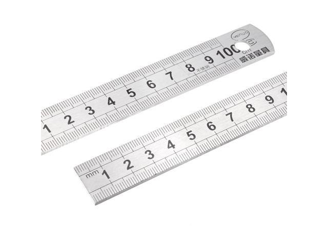 Straight Ruler 1m Metric Stainless Steel Ruler 100cm Measuring Tool with Hanging Hole