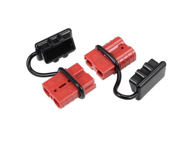 6 Gauge Battery Quick Connect Disconnect Kit 50A Wire Connector for Winch Auto Car Trailer Driver, Red 2pcs