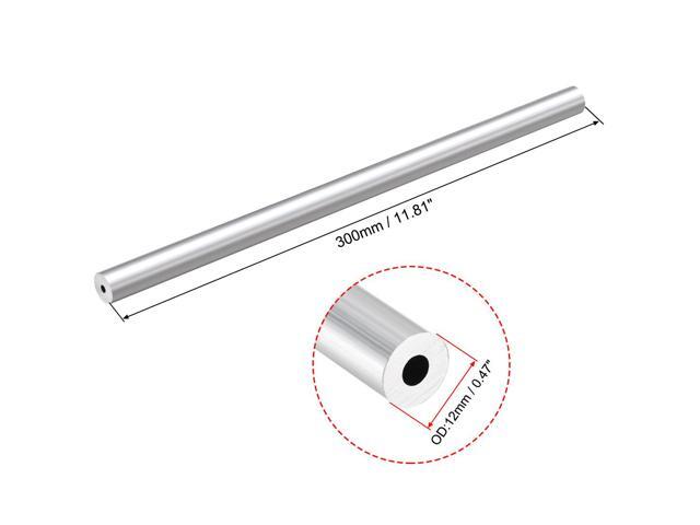 6063 Aluminum Round Tube 300mm Length 12mm OD 5mm Inner Dia Seamless Aluminum Straight Tubing 3 Pcs