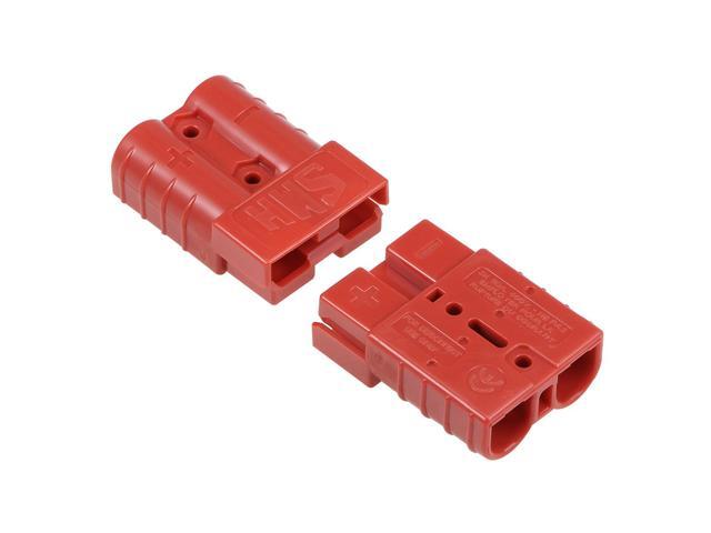 6 Gauge Battery Quick Connect Disconnect 50A Wire Connector for Winch Auto Car Trailer Driver, Red, 2pcs