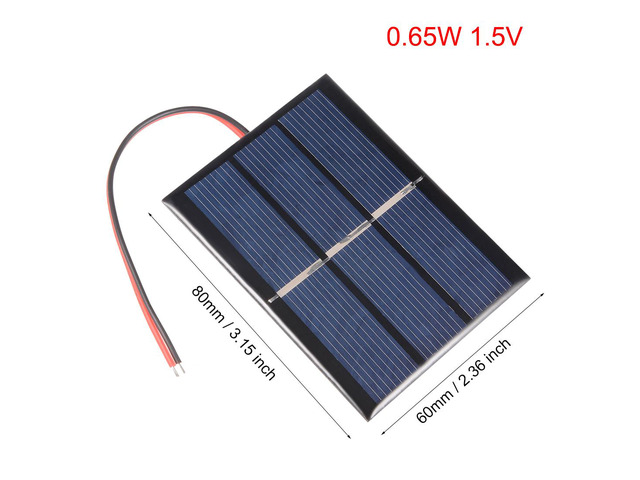 0.65W 1.5V Small Solar Panel Module DIY Polysilicon with 145mm Wire for Toys Charger