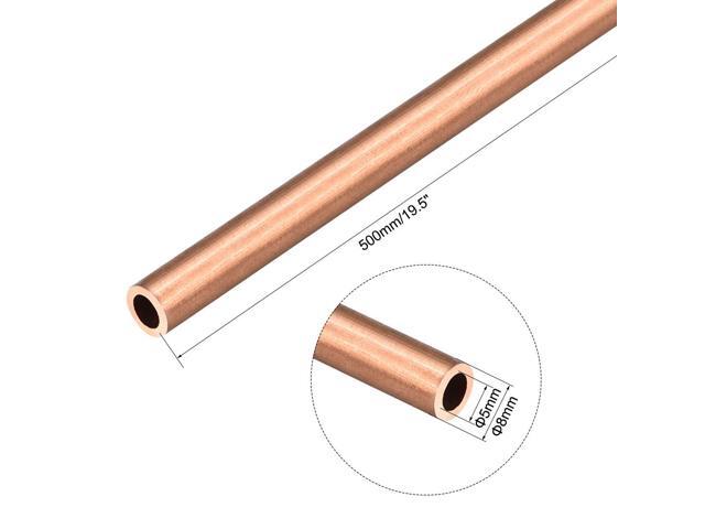 Copper Round Tube Pipe 8mm Outside Diameter X 5mm Inside Diameter 500mm Long
