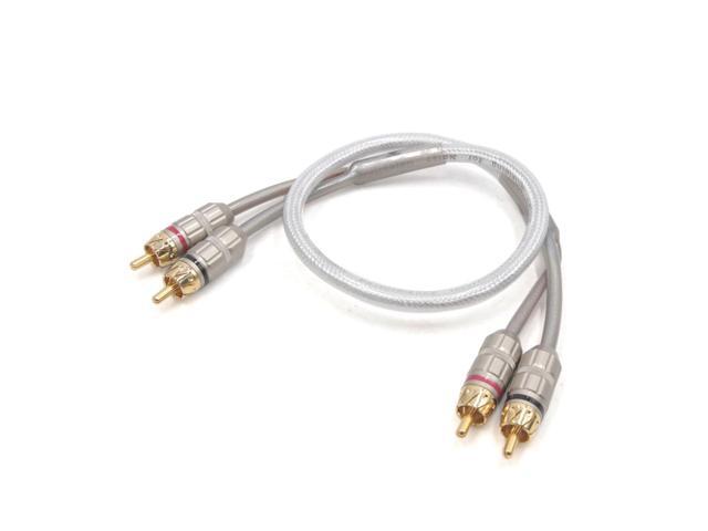 50cm Length Male to Male Copper RCA Stereo Audio Cord Cable Wire Adapter for Car