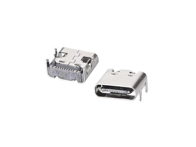20PCS USB 3.1 Type C Female Socket Connector Jack Plug Port, 16-Pin DIP 180 Degree, Replacement Adapter