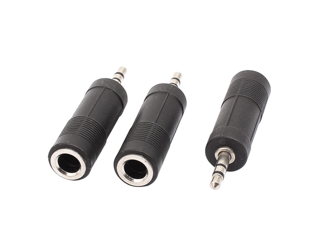 3 Pcs 3.5mm Male to 6.35mm Female Jack Dual Channel Audio Adapter