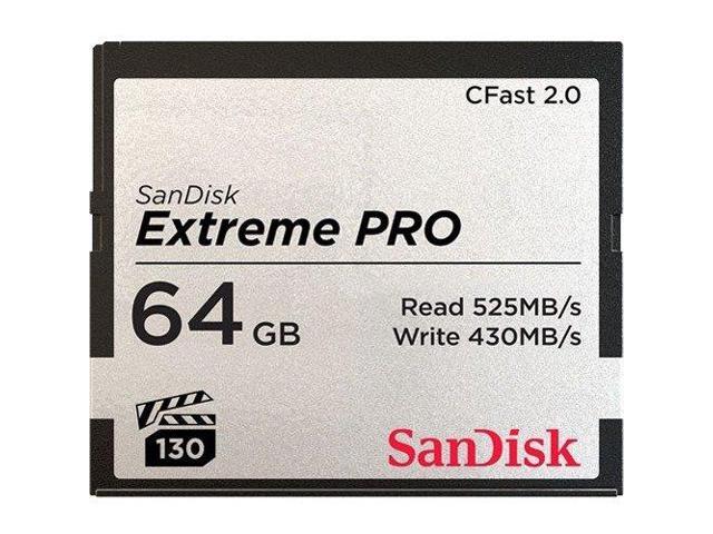 SanDisk - SDCFSP-064G-A46D - SanDisk Extreme Pro 64 GB CFast Card - 525 MB/s Read - 430 MB/s Write - Lifetime Warranty