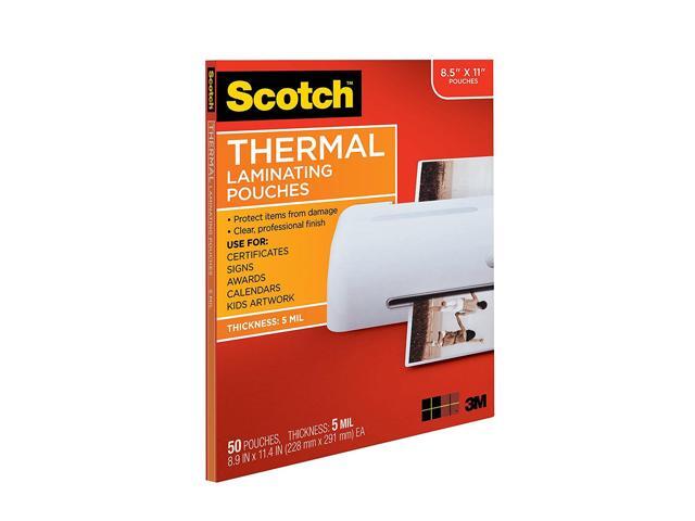 Scotch Letter Size Thermal Laminating Pouches 5 mil 11 1/2 x 9 50/Pack TP585450
