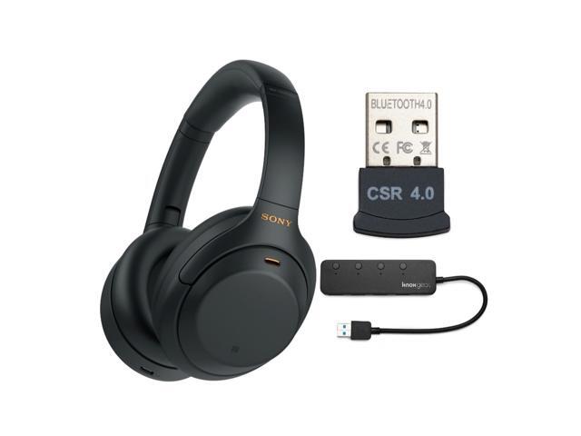 Sony WH-1000XM4 Wireless Noise Canceling Over-Ear Headphones (Black) Bundle