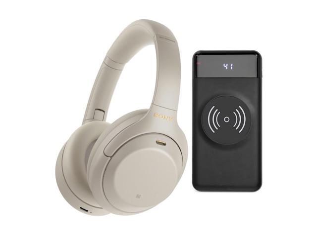 Sony WH-1000XM4 Wireless Noise Canceling Over-Ear Headphones (Silver) Bundle