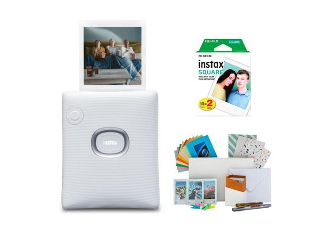 Fujifilm INSTAX Square Link Instant Printer (White) w/Instax Film Kit Bundle