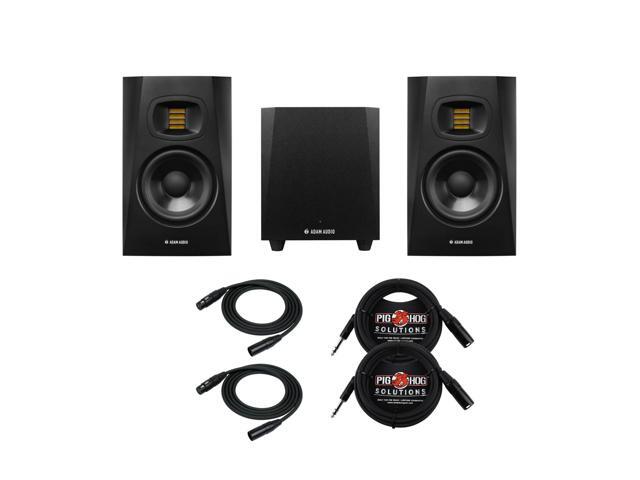 ADAM Audio T7V Monitor (Pair) with ADAM Audio T10S Subwoofer and Cable Bundle