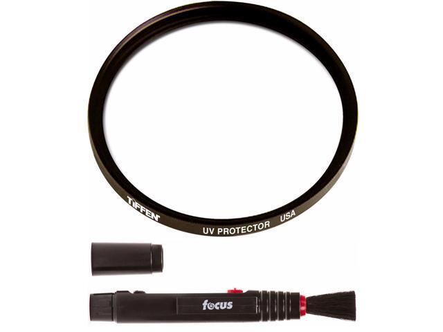 Tiffen 58mm UV Protector Lens Filter with Focus Lens Cleaning Brush Bundle