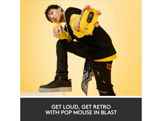Logitech POP Mouse with Customizable Emojis for Windows & Mac - Blast Yellow