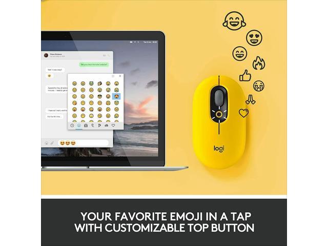 Logitech POP Mouse with Customizable Emojis for Windows & Mac - Blast Yellow