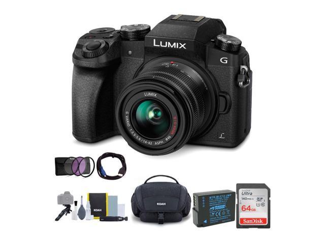 Photos - Camera Lens Panasonic LUMIX G7 Mirrorless Camera with 14-42mm Lens and 64GB SD Card Bu 