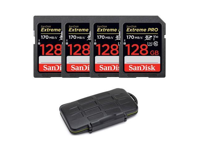 SanDisk 128GB Extreme PRO 170 MB/s UHS-I SDXC Memory Card Bundle with Case