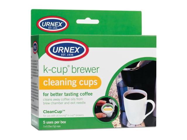 urnex cleaning cups - 5 cups - for keurig k-cup coffee machines