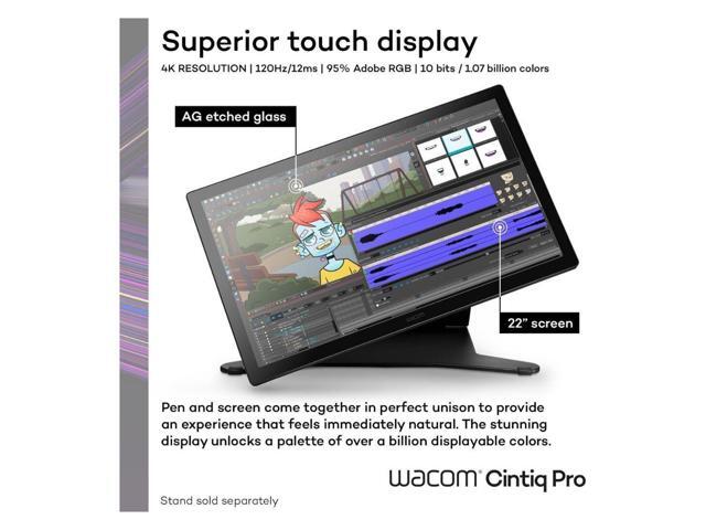 Wacom - Cintiq Pro 22 Creative Pen Drawing Tablet with Touch Display - Black - image 7