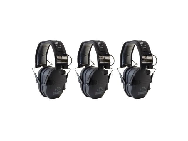 Walker's Razor Slim Electronic Shooting Muffs 3-Pack, Black America Patch